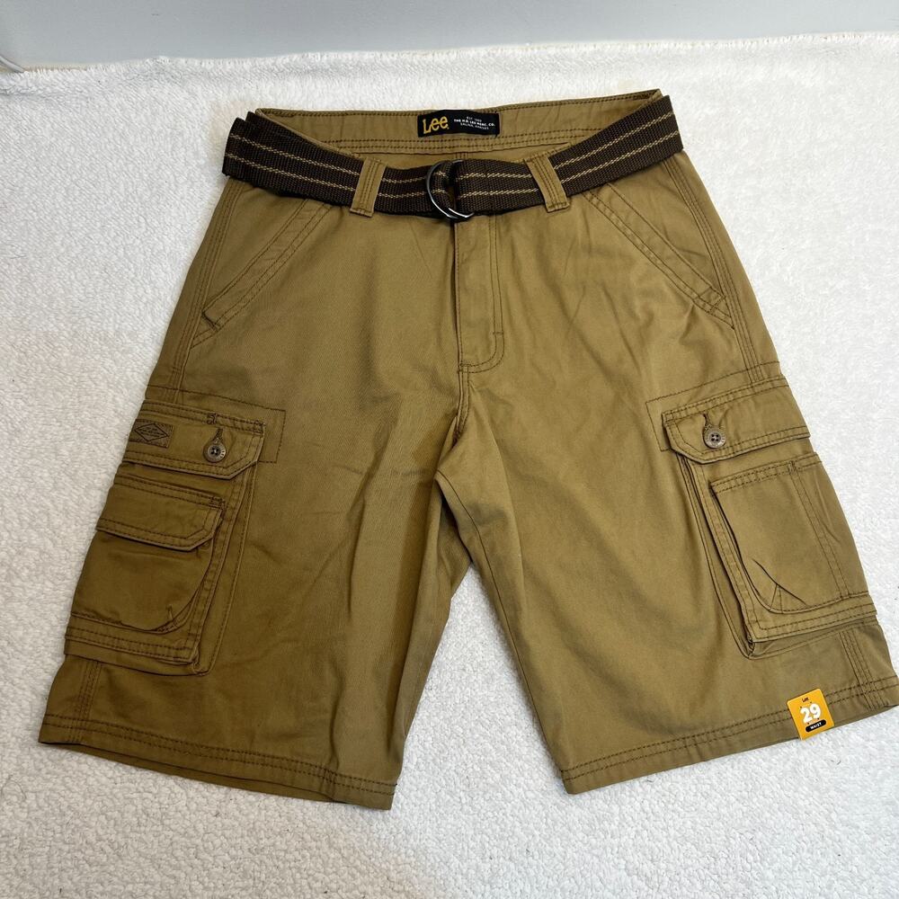 Lee Men’s Cargo Shorts Dungarees Belted Wyoming Brown, Size 29